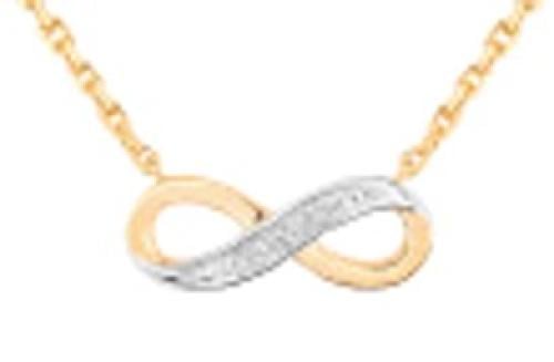 Gold-plated necklace with white cubic zirconia - DSCL60Z40E - قلادة مطلية بالذهب مع احجار الزيريكون الابيض
