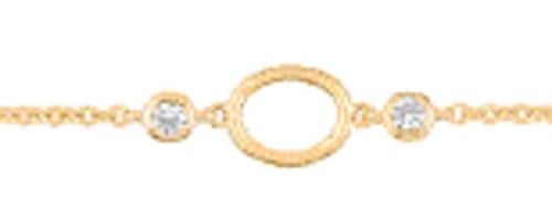 Gold-plated bracelet with white cubic zirconia - DSBZ57Z20E - سوار مطلي بالذهب مع الزيريكون الابيض