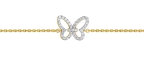 Gold-plated bracelet with pearl and white cubic zirconia - DSB352Z18E - سوار مطلي بالذهب مع اللؤلؤ و الزيريكون الابيض