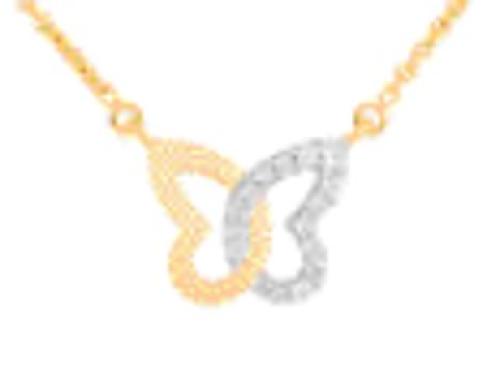 Gold-plated necklace with white cubic zirconia - DSC208Z40E - قلادة مطلية بالذهب ومرصعة بأحجار الزركونيا البيضاء