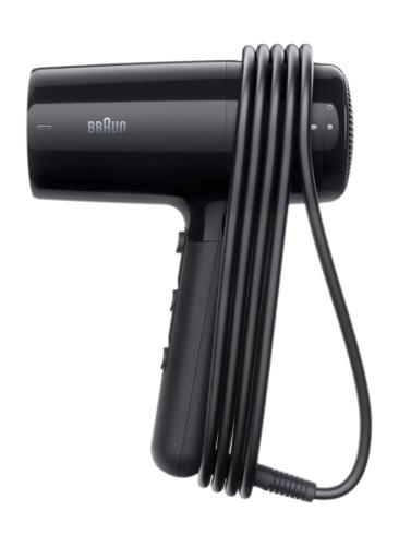 مجفف شعر براون، مجفف شعر أيوني بقوة 2200 واط، فوهة تجفيف، موزع تجعيدات، تجفيف سريع، 3 أوضاع حرارة، نفخة باردة، خفيف الوزن، لمعان مضاد للتجعد، BRHD225SDE