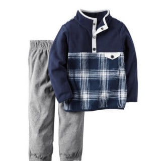 طقم قطعتين ولادي بدلة ماركة كارترز - كحلي ورمادي