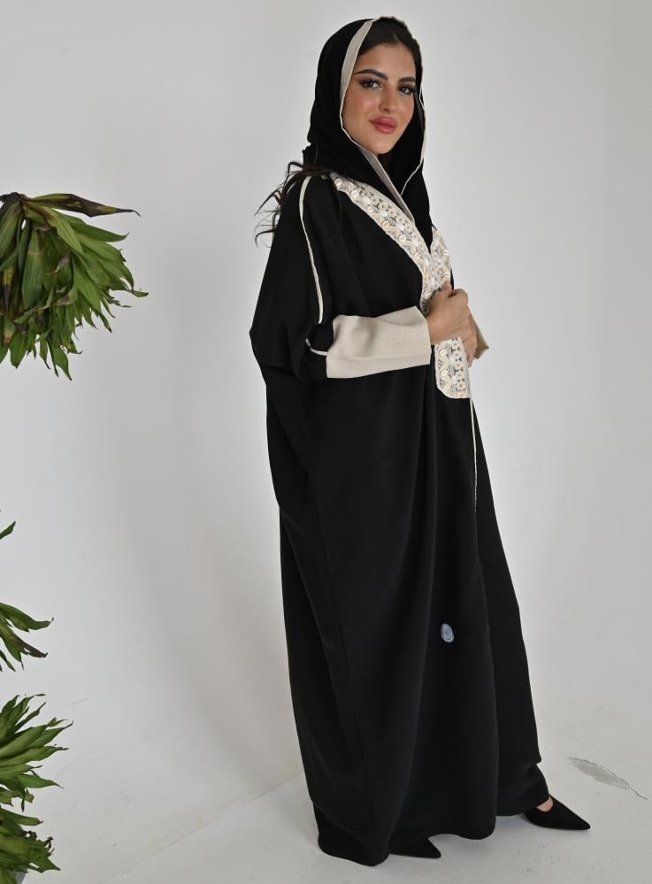 عباية حرير مغسول اسود