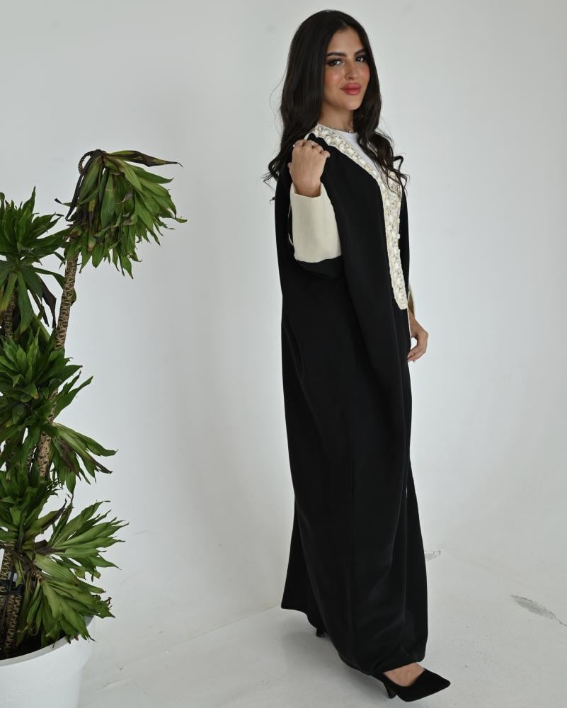 عباية حرير مغسول اسود