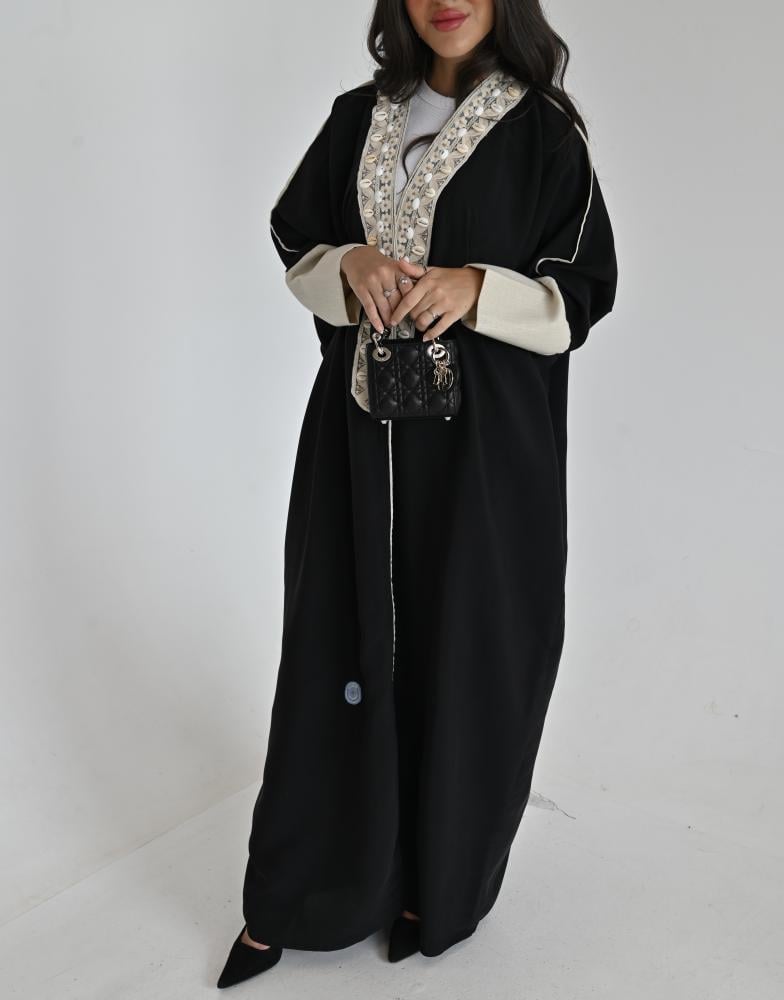 عباية حرير مغسول اسود