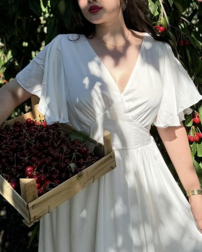 urban outfitters white linen wrap dress White Linen Wrap Midi Dress for Women  Effortless Elegance