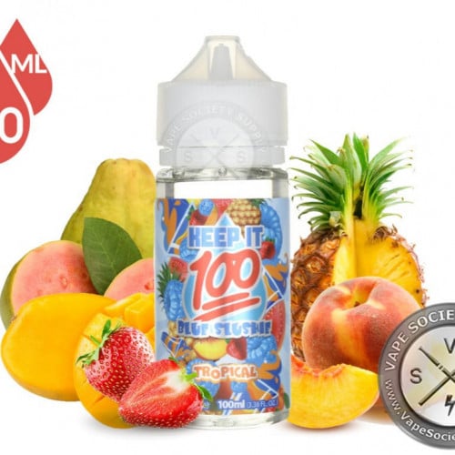 نكهة فيب فواكه استوائية منعشة خلك مية كبيرة keep it 100 blue slushie tropical