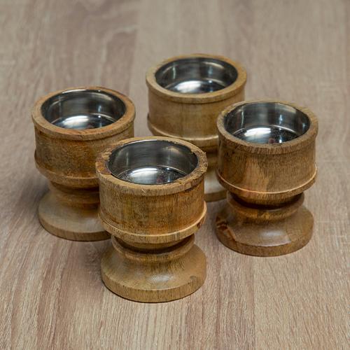 شمعدان خشب هندي ( قطعة واحده )