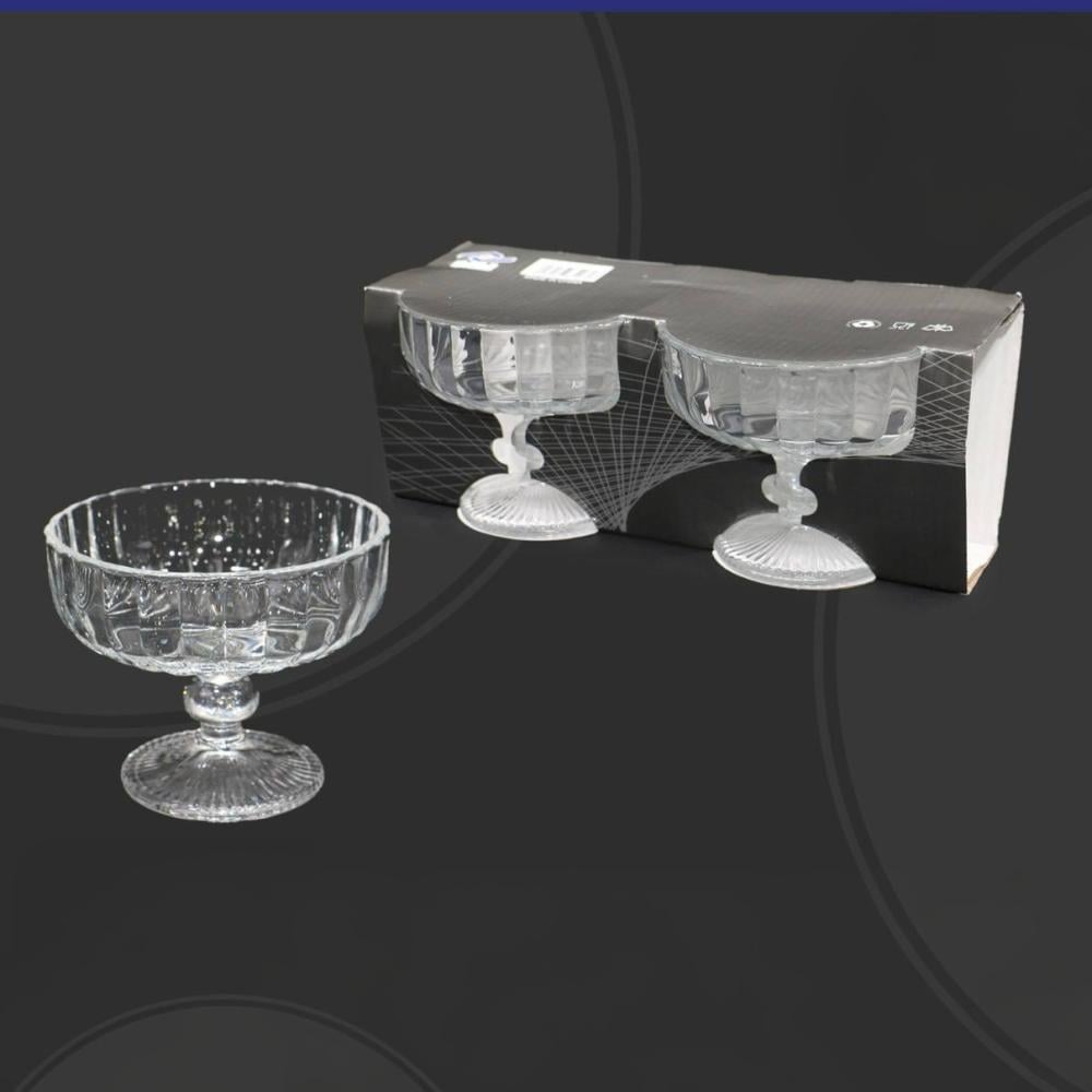 طقم كاسات ايسكريم زجاج حبتين