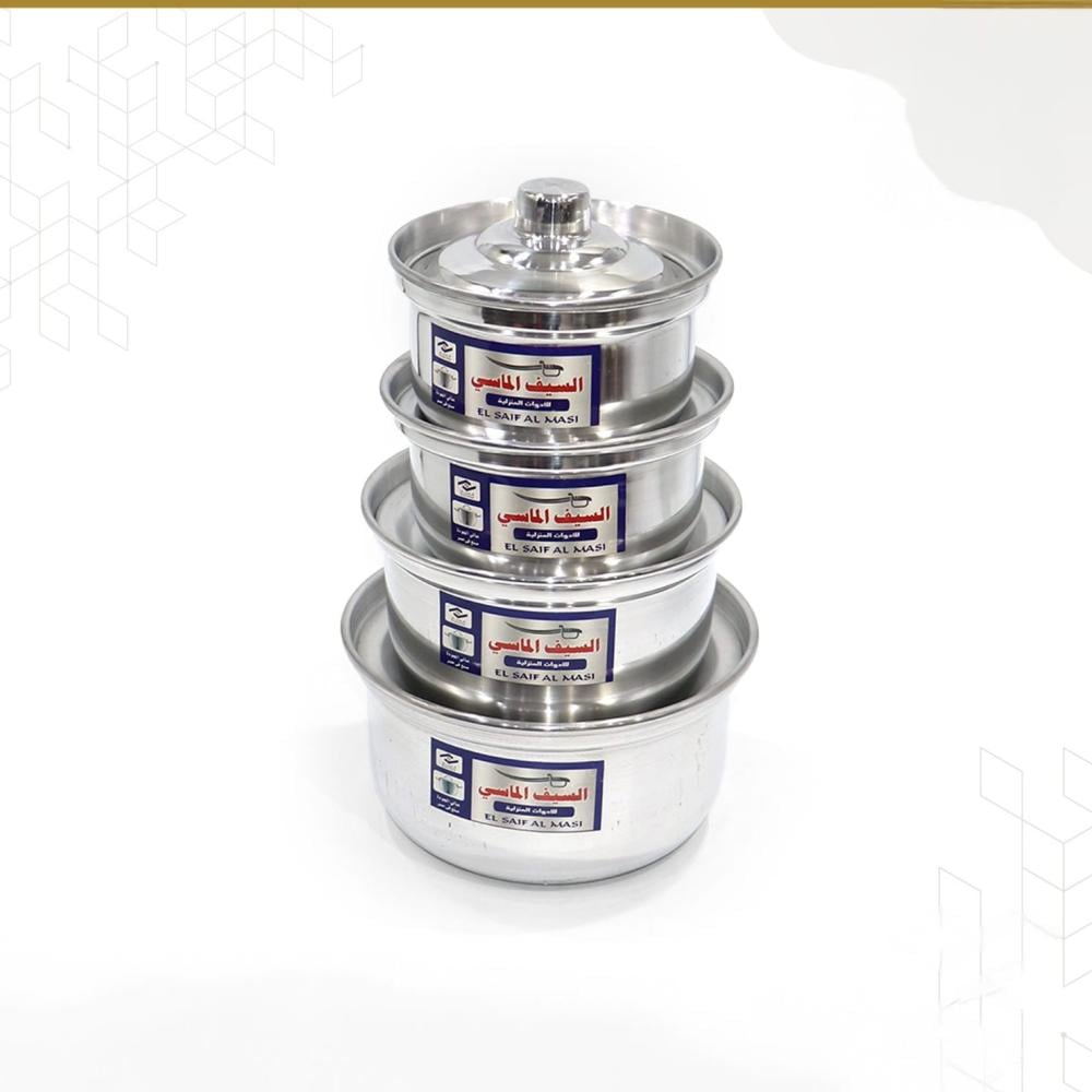 طقم قدور معدن 4 قطع