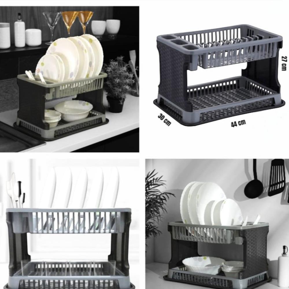 حامل صحون (صناعة تركيه) اللون أسود و رصاصي