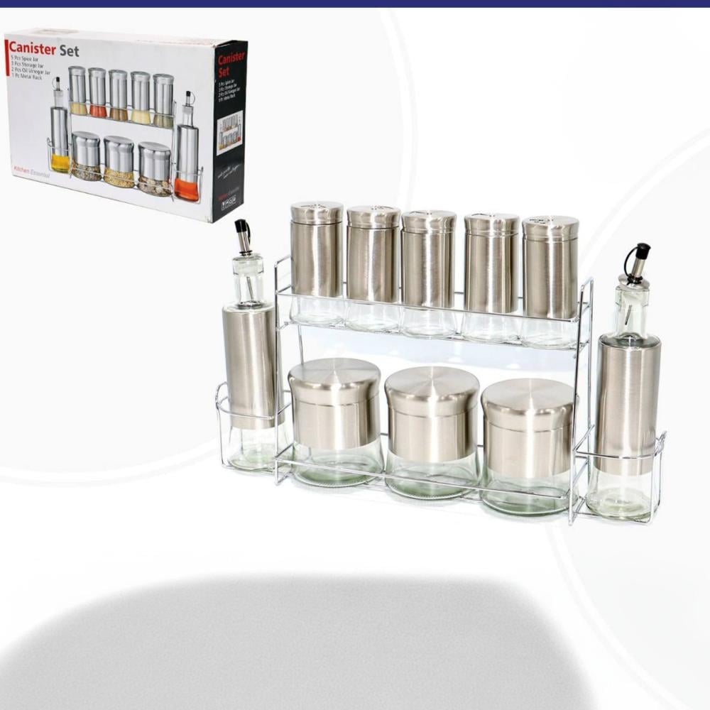 طقم علب بهارات و علب زيت و ملاحه