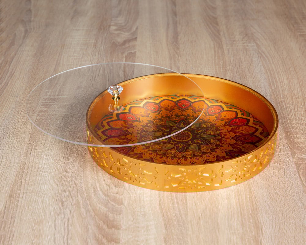 صينية تقديم دائريه بغطاء 30سم