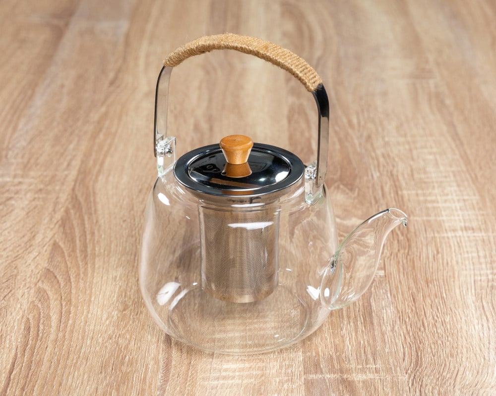 ابريق شاي زجاجي و مصفى