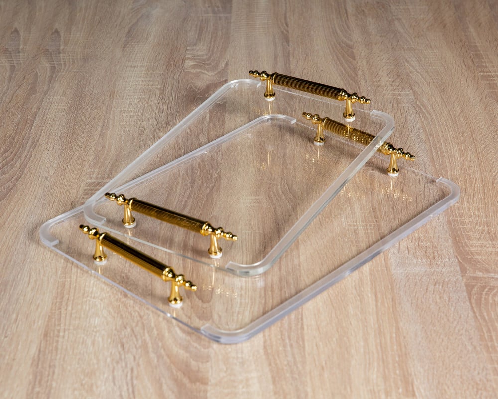 طقم صواني اكريلك شفافه مستطيله