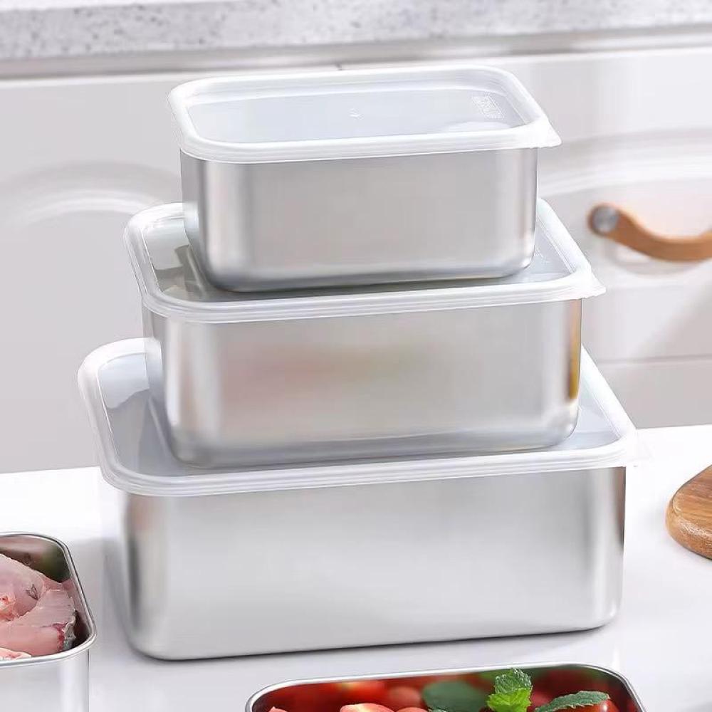 طقم علب 3 حبات بغطاء بلاستيك