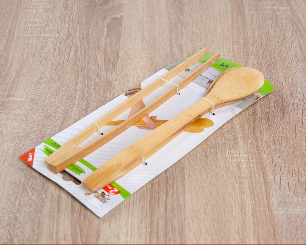 طقم ملقاط خشبي حبتين