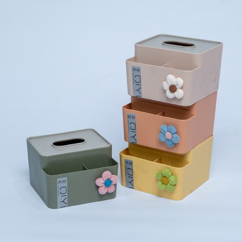 حامل مناديل ومنظم بلاستيكي