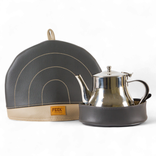 جراب غطاء ابريق جلد رصاصي