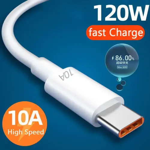 10A 120 واط USB نوع C كابل سريع للغاية لهواوي 30 X...