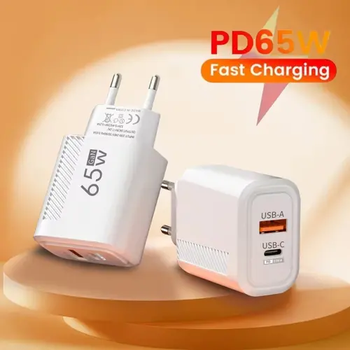 65 واط GaN شحن سريع USB + نوع C PD 33 واط مهايئ شا...