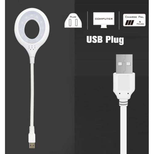 مصباح طاولة LED محمول وقابل للطي مع حلقة إضاءة USB...