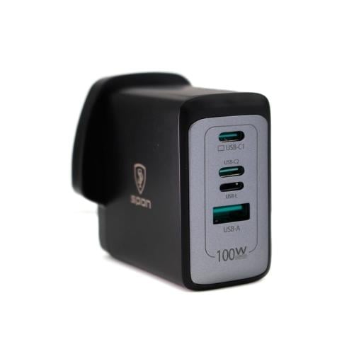 شاحن جداري عالمي 100 واط سريع – 2 منفذ USB-C + USB...