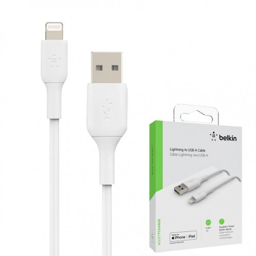 كابل بيانات ومزامنة أيفون بطول متر من Belkin - الأ...