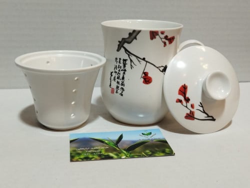 كوب شاي برسلان (300مل)غطا ومصفاة 5 | 5 Porcelain m...