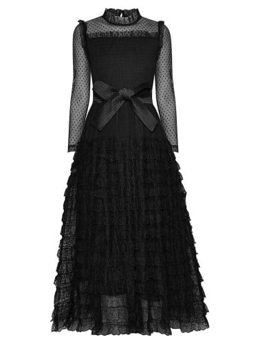 Black ruffles dress