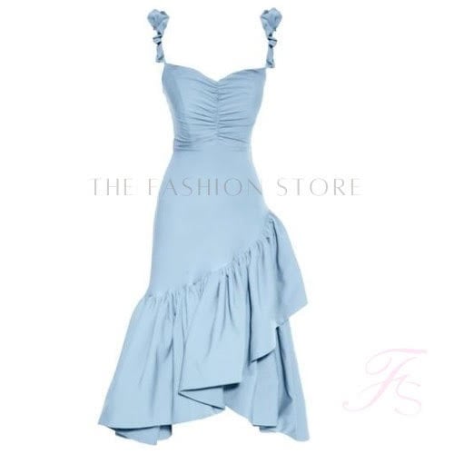 Ruffle Dress - Blue تسليم فوري