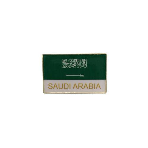 ملصق حديد علم السعودية وعبارة SAUDI ARABIA