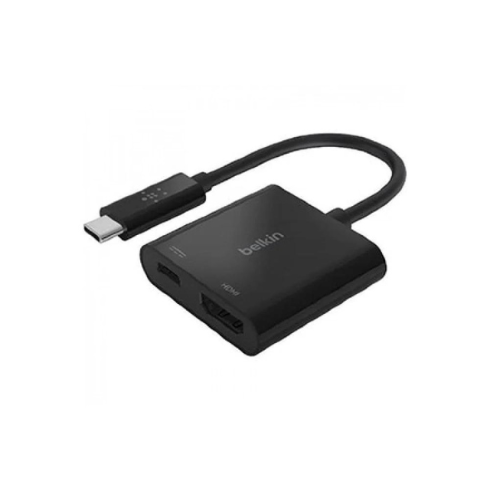 بيلكن وصلة USB-C إلى HDMI مع شاحن لون أسود