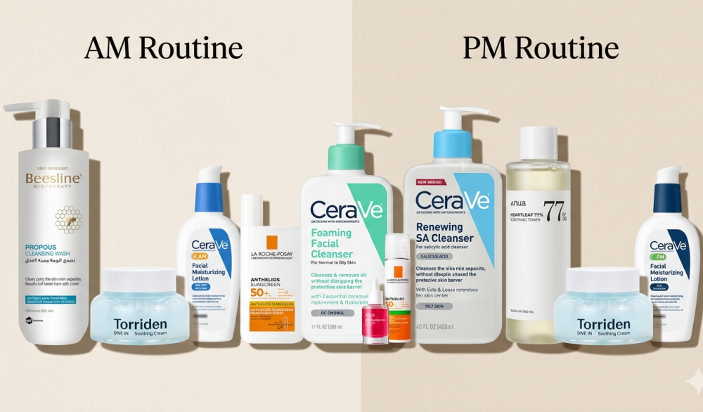 ترتيب خطوات العناية بالبشرة الصحيح صباحًا ومساءً