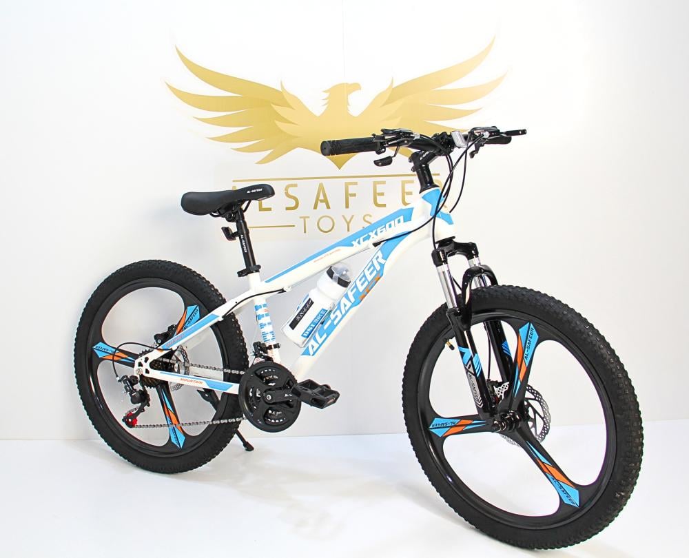 سيكل رياضي مقاس 24 إنش | دراجة هوائية بـ7 سرعات | دراجة جبلي رياضية مناسبة للطرق الوعرة والممهدة جنوط مراوح