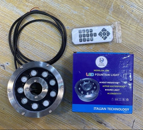 كشاف إنارة  مجوف LED حجم 1 بوصة متعدد الألوان9وات   12 فولت مع ريموت كنترول