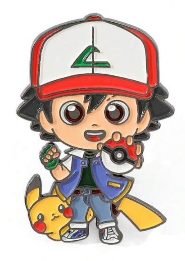 تعليقة دبوس بروش ملابس واغراض شخصية آش كتشام بطل كرتون بوكيمون مع بيكاتشيو