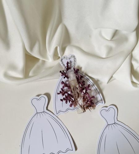 توزيعات عطر ثيم فستان عروسة