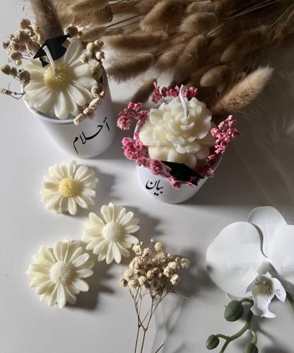 بوكيه شمعة ورد