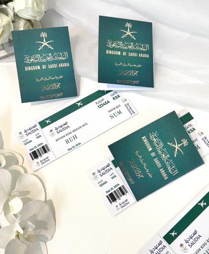 ثيم تذكرة طيران مع جواز سفر