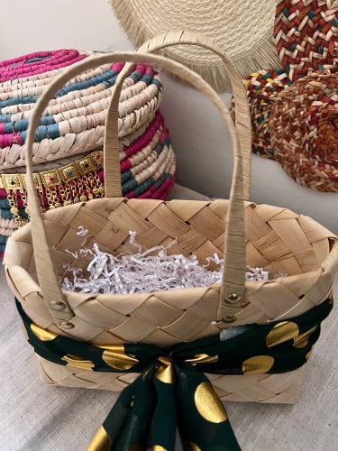 سله خوص مزينه بقماش