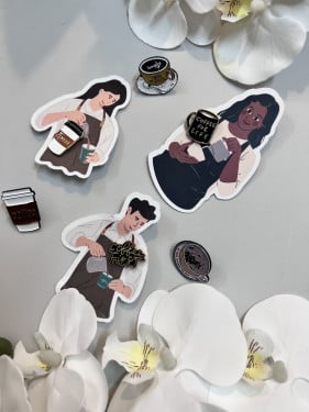 ثيم  مع بروش قهوة