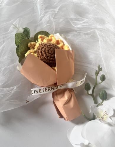 باقة كروشية دوار الشمس