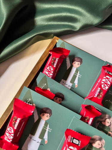 توزيعات اطفال  شوكلاته ثيم اليوم الوطني