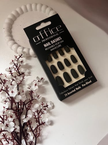 اظافر مطفي لصق ذاتي من اوفيس لون اسود -8