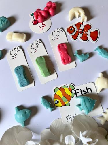 توزيعات صابون  ‏الأحرف الهجائية  على ‏ ‏أشكال