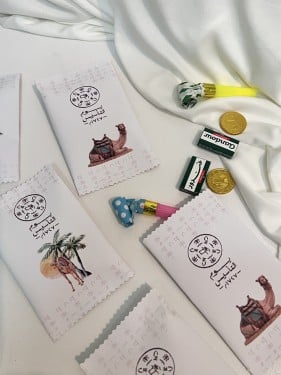 توزيعات كيس شبس ثيم يوم التاسيس للاطفال