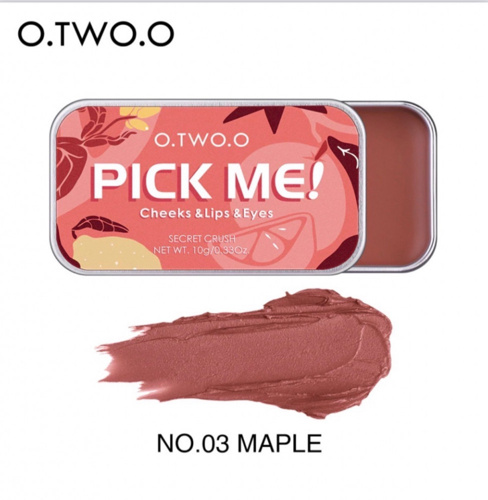 بلاشر وظلال عيون وروج 3*1 كريمي من او تو او O.TWO.O