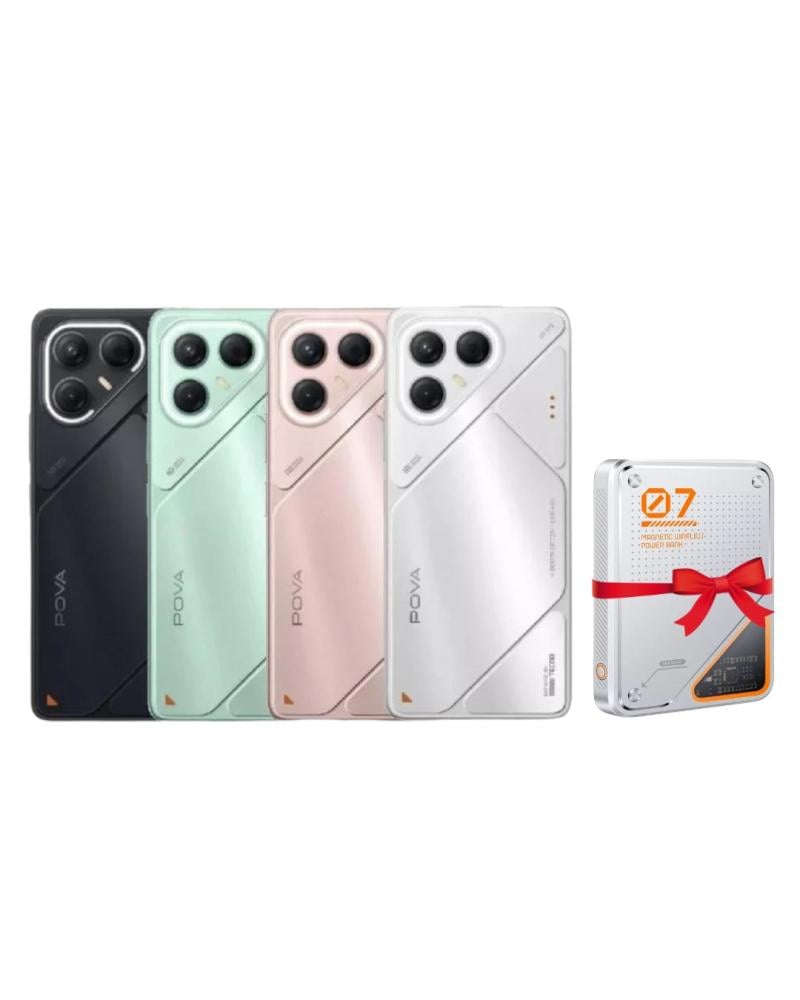 اقساط تكنو - POVA 7, بسعة 256 جيجا, الرام 8+8, 5 جي, متعدد الالوان + باور بانك هديه