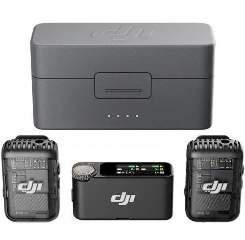طقم ميكروفون لاسلكي DJI Mic 2 - (2 TX + 1 RX + علب...